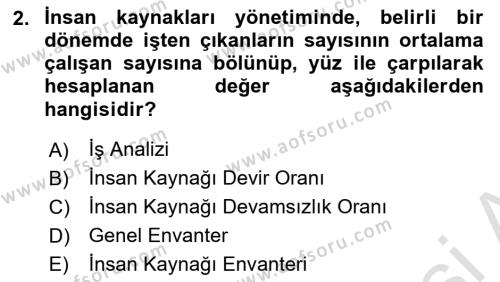 Bürolarda Temel Kavramlar Dersi 2022 - 2023 Yılı Yaz Okulu Sınavı 2. Soru