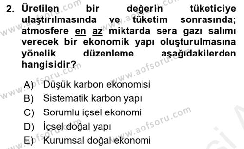 İş Hayatında Standartlar Dersi 2018 - 2019 Yılı (Final) Dönem Sonu Sınavı 2. Soru