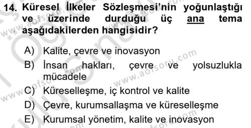 İş Hayatında Standartlar Dersi 2020 - 2021 Yılı Yaz Okulu Sınavı 14. Soru