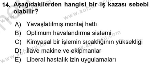 İş Hayatında Standartlar Dersi 2021 - 2022 Yılı (Vize) Ara Sınavı 14. Soru