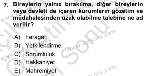 İş Hayatında Standartlar Dersi 2021 - 2022 Yılı (Final) Dönem Sonu Sınavı 7. Soru