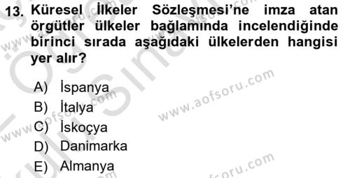 İş Hayatında Standartlar Dersi 2021 - 2022 Yılı Yaz Okulu Sınavı 13. Soru