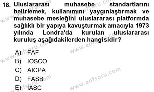 İş Hayatında Standartlar Dersi 2022 - 2023 Yılı Yaz Okulu Sınavı 18. Soru