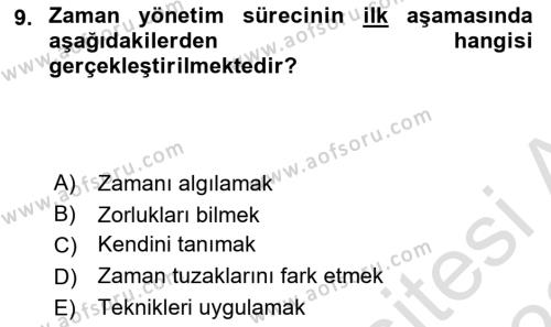 Modern Büro Yönetimi Dersi 2021 - 2022 Yılı (Vize) Ara Sınavı 9. Soru