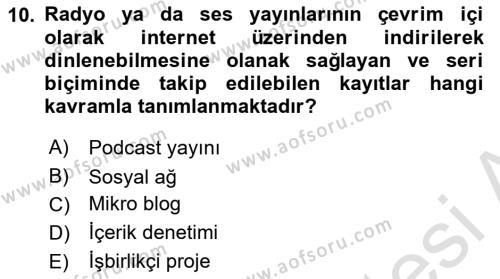 Modern Büro Yönetimi Dersi 2021 - 2022 Yılı (Final) Dönem Sonu Sınavı 10. Soru