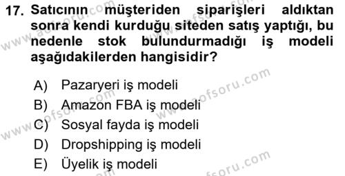 Modern Büro Yönetimi Dersi 2021 - 2022 Yılı (Final) Dönem Sonu Sınavı 17. Soru