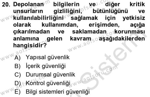 Modern Büro Yönetimi Dersi 2021 - 2022 Yılı (Final) Dönem Sonu Sınavı 20. Soru