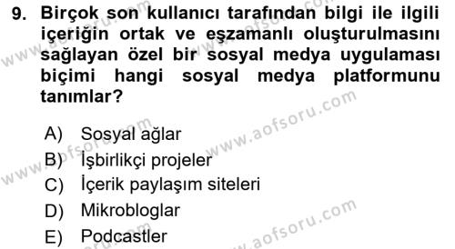 Modern Büro Yönetimi Dersi 2021 - 2022 Yılı (Final) Dönem Sonu Sınavı 9. Soru