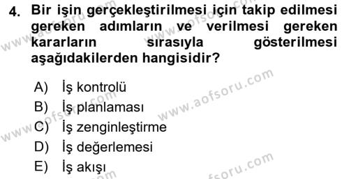 Modern Büro Yönetimi Dersi 2021 - 2022 Yılı Yaz Okulu Sınavı 4. Soru