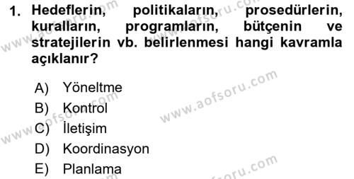 Modern Büro Yönetimi Dersi 2022 - 2023 Yılı Yaz Okulu Sınavı 1. Soru