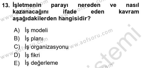 Modern Büro Yönetimi Dersi 2022 - 2023 Yılı Yaz Okulu Sınavı 13. Soru