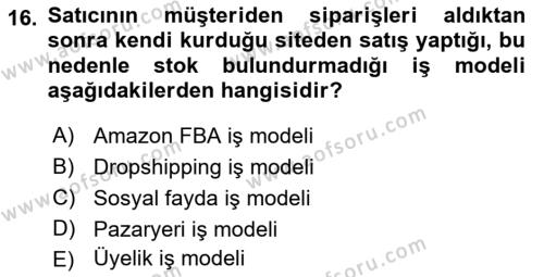 Modern Büro Yönetimi Dersi 2022 - 2023 Yılı Yaz Okulu Sınavı 16. Soru