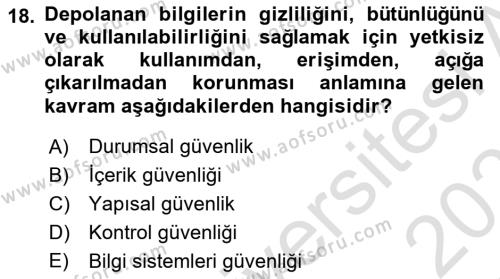 Modern Büro Yönetimi Dersi 2022 - 2023 Yılı Yaz Okulu Sınavı 18. Soru