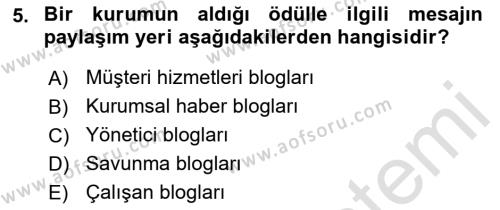 Modern Büro Yönetimi Dersi 2022 - 2023 Yılı Yaz Okulu Sınavı 5. Soru