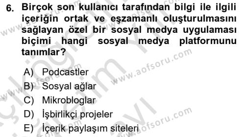 Modern Büro Yönetimi Dersi 2022 - 2023 Yılı Yaz Okulu Sınavı 6. Soru