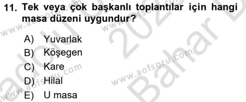 Modern Büro Yönetimi Dersi 2023 - 2024 Yılı (Vize) Ara Sınavı 11. Soru