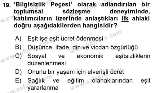 Modern Büro Yönetimi Dersi 2023 - 2024 Yılı (Vize) Ara Sınavı 19. Soru