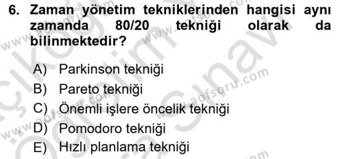 Modern Büro Yönetimi Dersi 2023 - 2024 Yılı (Vize) Ara Sınavı 6. Soru