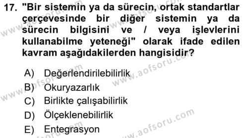 Dosyalama Arşivleme Dersi 2022 - 2023 Yılı Yaz Okulu Sınavı 17. Soru