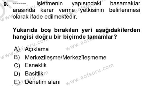 Dosyalama Arşivleme Dersi 2023 - 2024 Yılı Yaz Okulu Sınavı 9. Soru