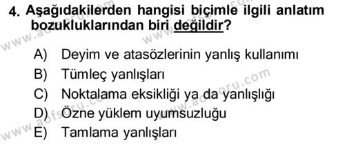 Mesleki Yazışmalar Dersi 2020 - 2021 Yılı Yaz Okulu Sınavı 4. Soru