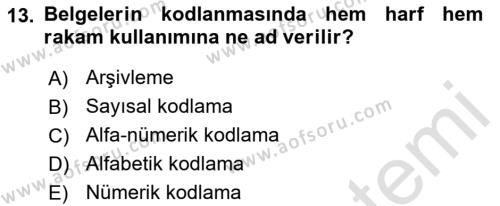 Mesleki Yazışmalar Dersi 2022 - 2023 Yılı (Final) Dönem Sonu Sınavı 13. Soru