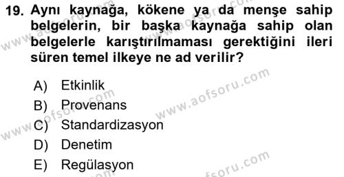 Mesleki Yazışmalar Dersi 2022 - 2023 Yılı (Final) Dönem Sonu Sınavı 19. Soru