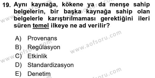 Mesleki Yazışmalar Dersi 2023 - 2024 Yılı Yaz Okulu Sınavı 19. Soru