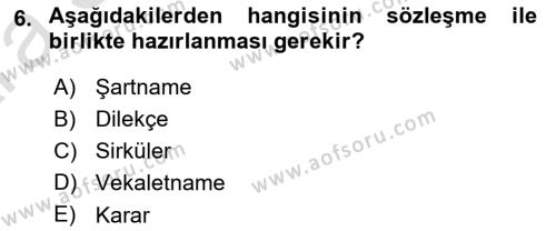 Mesleki Yazışmalar Dersi 2024 - 2025 Yılı (Vize) Ara Sınavı 6. Soru