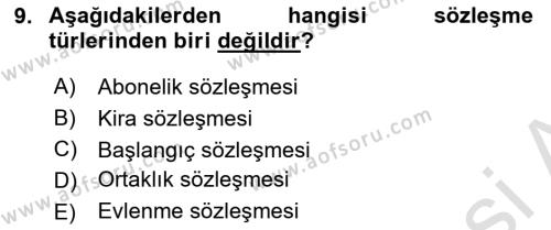 Mesleki Yazışmalar Dersi 2024 - 2025 Yılı (Vize) Ara Sınavı 9. Soru