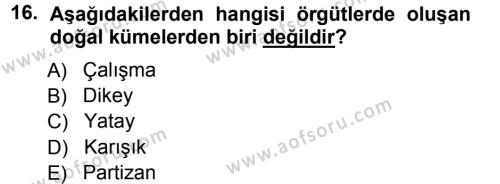 Yönetici Asistanlığı Dersi 2012 - 2013 Yılı (Vize) Ara Sınavı 16. Soru
