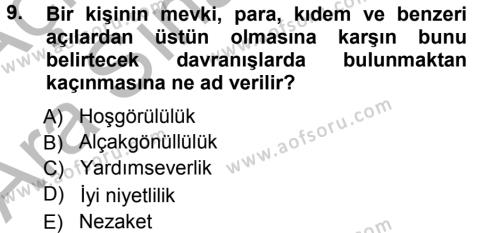 Yönetici Asistanlığı Dersi 2012 - 2013 Yılı (Vize) Ara Sınavı 9. Soru