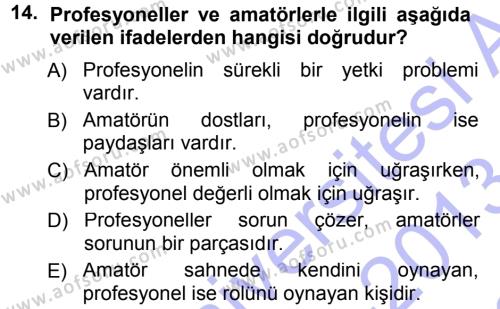 Yönetici Asistanlığı Dersi 2012 - 2013 Yılı (Final) Dönem Sonu Sınavı 14. Soru