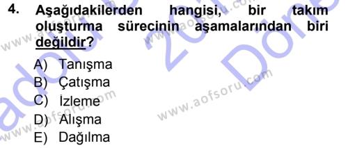 Yönetici Asistanlığı Dersi 2012 - 2013 Yılı (Final) Dönem Sonu Sınavı 4. Soru