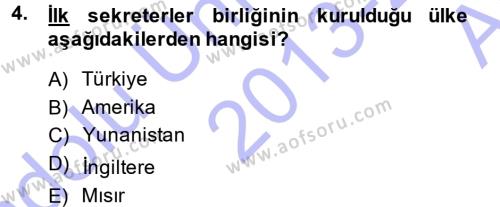 Yönetici Asistanlığı Dersi 2013 - 2014 Yılı (Vize) Ara Sınavı 4. Soru