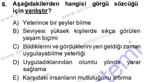 Yönetici Asistanlığı Dersi 2013 - 2014 Yılı (Vize) Ara Sınavı 6. Soru