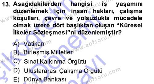 Yönetici Asistanlığı Dersi 2013 - 2014 Yılı (Final) Dönem Sonu Sınavı 13. Soru