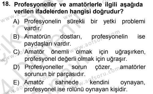 Yönetici Asistanlığı Dersi 2013 - 2014 Yılı Tek Ders Sınavı 18. Soru