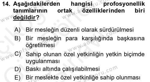 Yönetici Asistanlığı Dersi 2016 - 2017 Yılı (Final) Dönem Sonu Sınavı 14. Soru