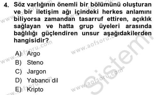 Yönetici Asistanlığı Dersi 2018 - 2019 Yılı 3 Ders Sınavı 4. Soru