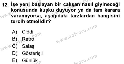 Yönetici Asistanlığı Dersi 2022 - 2023 Yılı Yaz Okulu Sınavı 12. Soru