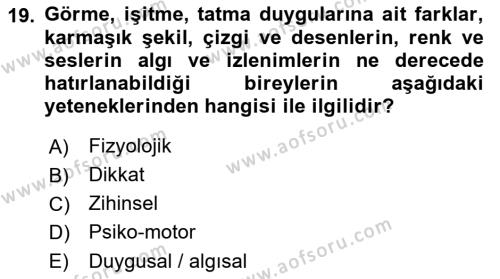 Yönetici Asistanlığı Dersi 2022 - 2023 Yılı Yaz Okulu Sınavı 19. Soru