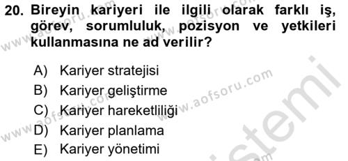 Yönetici Asistanlığı Dersi 2022 - 2023 Yılı Yaz Okulu Sınavı 20. Soru