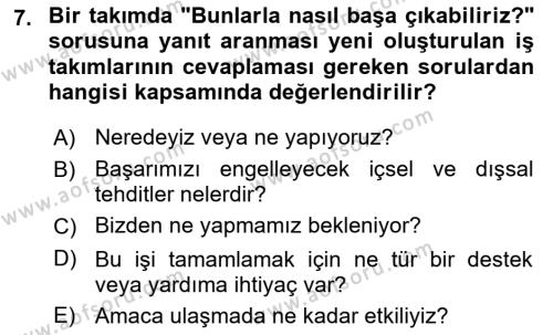 Yönetici Asistanlığı Dersi 2023 - 2024 Yılı (Vize) Ara Sınavı 7. Soru