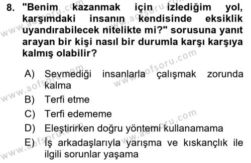 Yönetici Asistanlığı Dersi 2023 - 2024 Yılı (Vize) Ara Sınavı 8. Soru