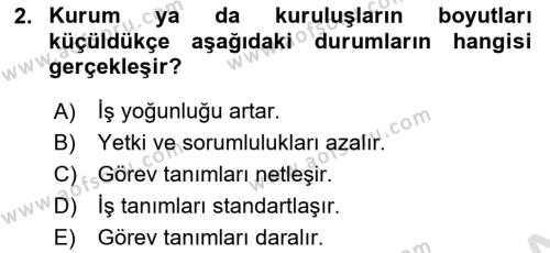 Yönetici Asistanlığı Dersi 2023 - 2024 Yılı (Final) Dönem Sonu Sınavı 2. Soru