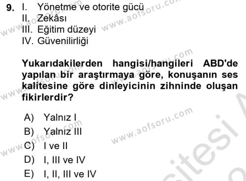 Yönetici Asistanlığı Dersi 2023 - 2024 Yılı (Final) Dönem Sonu Sınavı 9. Soru