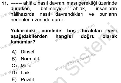 Yönetici Asistanlığı Dersi 2023 - 2024 Yılı Yaz Okulu Sınavı 11. Soru