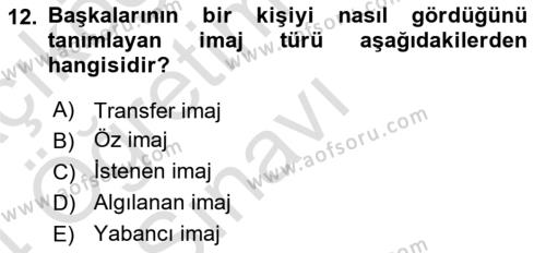 Yönetici Asistanlığı Dersi 2023 - 2024 Yılı Yaz Okulu Sınavı 12. Soru