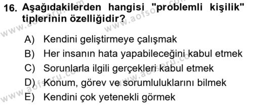 Yönetici Asistanlığı Dersi 2024 - 2025 Yılı (Vize) Ara Sınavı 16. Soru